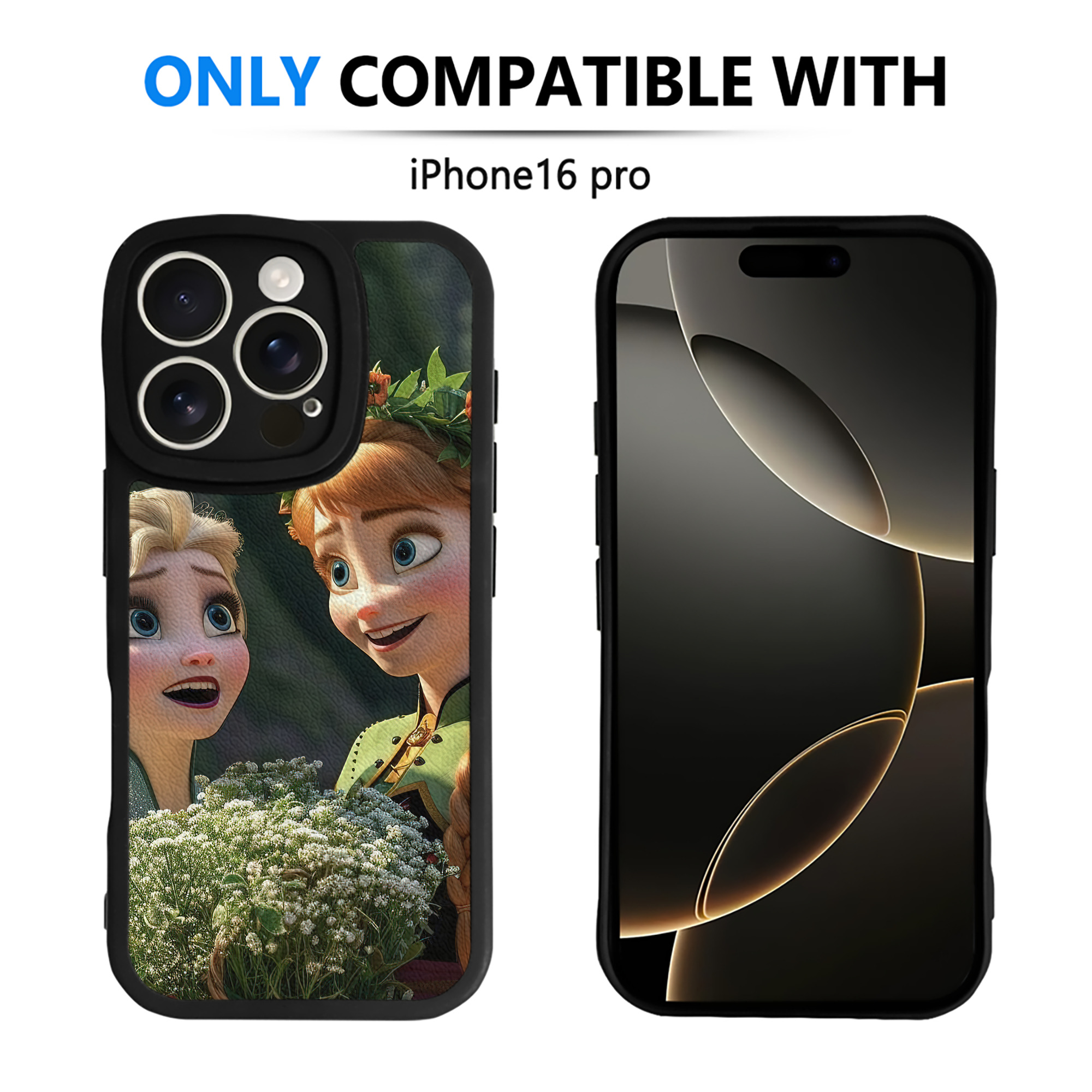 （画像用） アナと雪の女王 アンナ エルサ Frozen Anna Elsa 【iPhone 16シリーズ対応】シリコンスマホケース（レザー調） 材質：シリコン